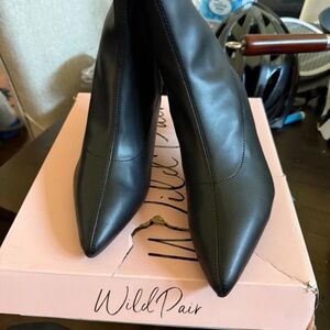 Wild Pair Black Pointed Toe Ankle Booties